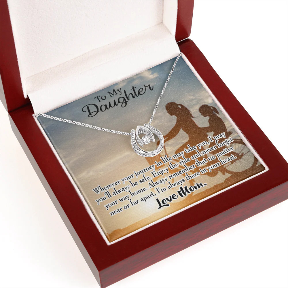 Daughter I Pray for You Mum Lucky Horseshoe Necklace Luxury Box